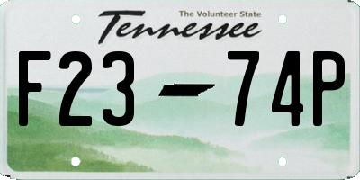TN license plate F2374P