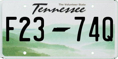 TN license plate F2374Q