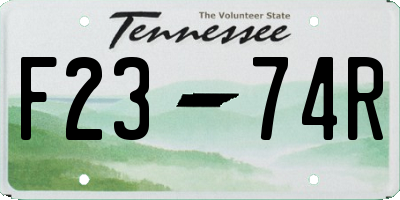TN license plate F2374R