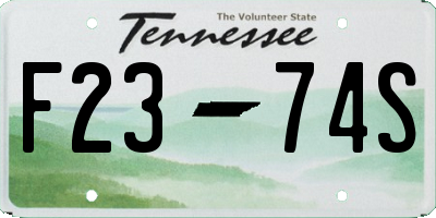 TN license plate F2374S