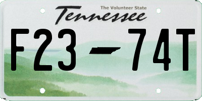 TN license plate F2374T
