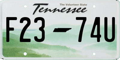 TN license plate F2374U