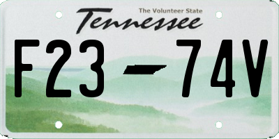 TN license plate F2374V
