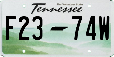 TN license plate F2374W