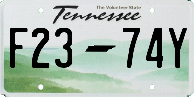 TN license plate F2374Y
