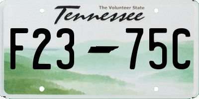TN license plate F2375C