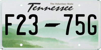 TN license plate F2375G