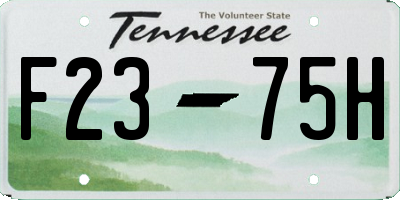 TN license plate F2375H