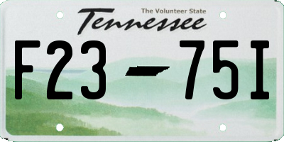 TN license plate F2375I