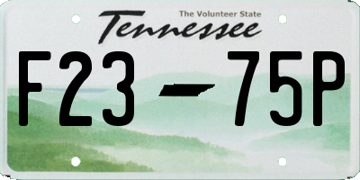 TN license plate F2375P