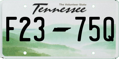TN license plate F2375Q