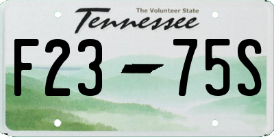 TN license plate F2375S