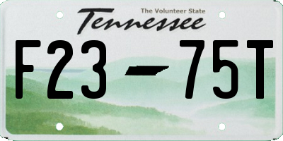 TN license plate F2375T