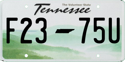 TN license plate F2375U