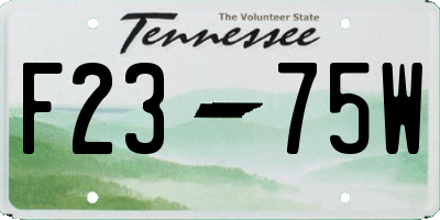 TN license plate F2375W