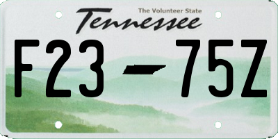 TN license plate F2375Z