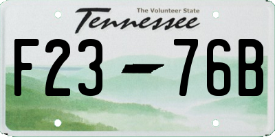 TN license plate F2376B