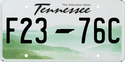TN license plate F2376C