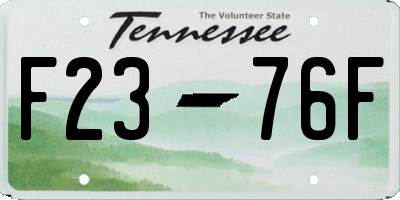 TN license plate F2376F