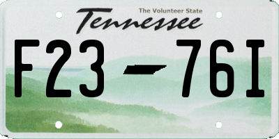 TN license plate F2376I