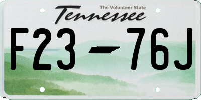 TN license plate F2376J