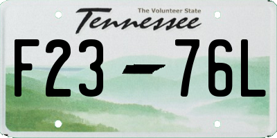 TN license plate F2376L