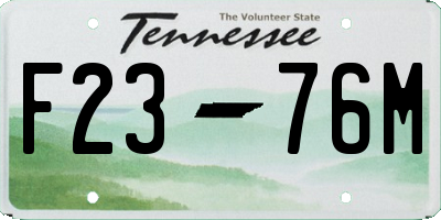 TN license plate F2376M