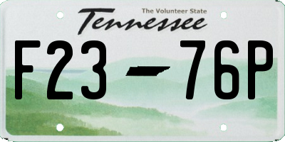 TN license plate F2376P