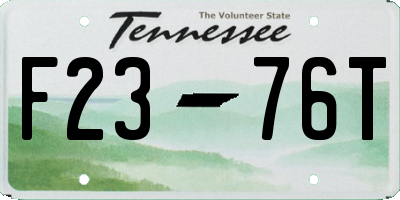 TN license plate F2376T