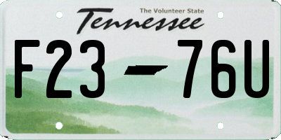 TN license plate F2376U