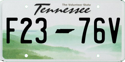 TN license plate F2376V