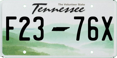 TN license plate F2376X