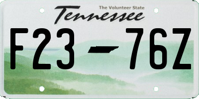 TN license plate F2376Z