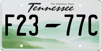 TN license plate F2377C