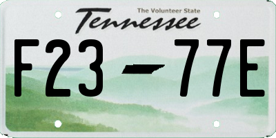 TN license plate F2377E