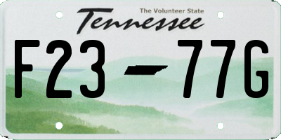 TN license plate F2377G