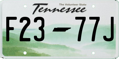 TN license plate F2377J