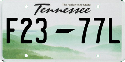 TN license plate F2377L