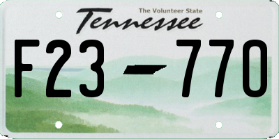 TN license plate F2377O