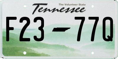 TN license plate F2377Q