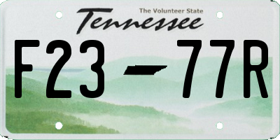 TN license plate F2377R