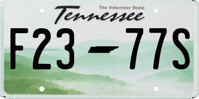 TN license plate F2377S