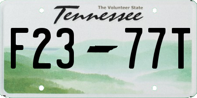 TN license plate F2377T