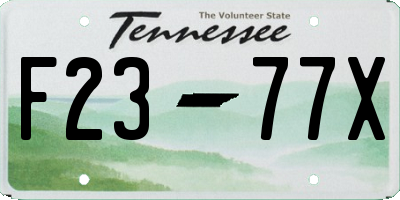 TN license plate F2377X