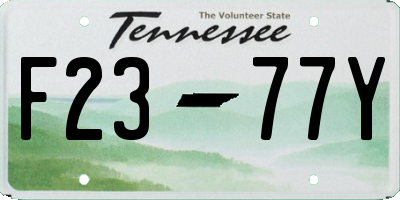 TN license plate F2377Y