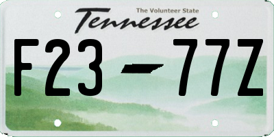 TN license plate F2377Z