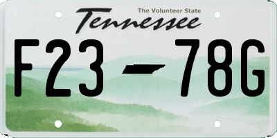 TN license plate F2378G