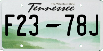 TN license plate F2378J