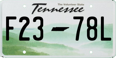 TN license plate F2378L