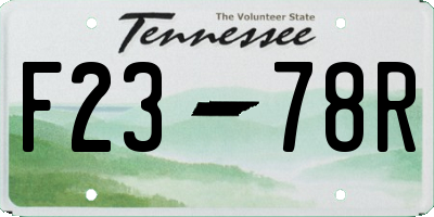 TN license plate F2378R